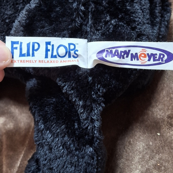 1999 Mary Meyer Flip Flop Plush Stuffed Toy Black Lab Puppy Dog With Red Ging. - Picture 4 of 5